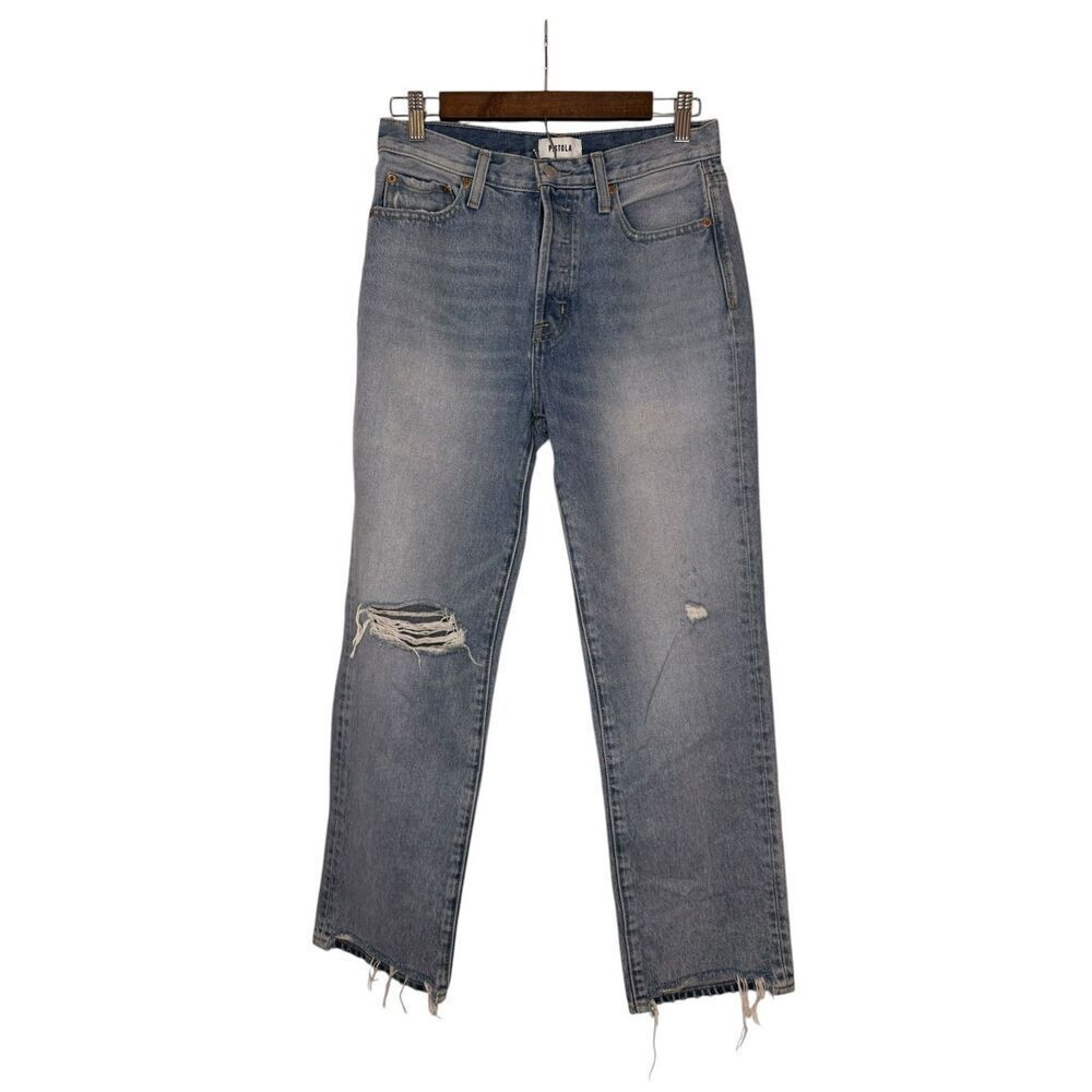Pistola Charlie High Rise Ankle Straight Leg Distressed Jeans Size 26